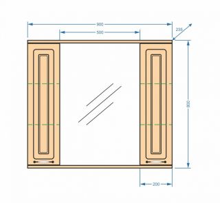 Зеркало-шкаф с подсветкой Stella Polar Кармела 90см карпатская ель SP-00000183