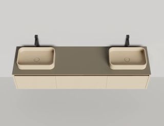 Подвесная тумба Salini Domino 27D120D 200см эмаль гладкий фасад  для двух раковин