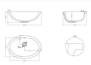Встраиваемая раковина Salini Marea 12 S-Sense 1101109MRF 55см RAL полностью