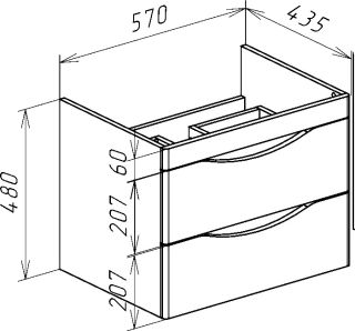 Тумба под раковину Bellezza Санриса 60см белый 00000010180