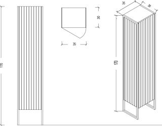Пенал Armadi Art Monaco 170см бордо/хром 868-RCR