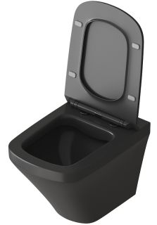 Подвесной унитаз Grossman GR-4440BMS безободковый чёрный матовый