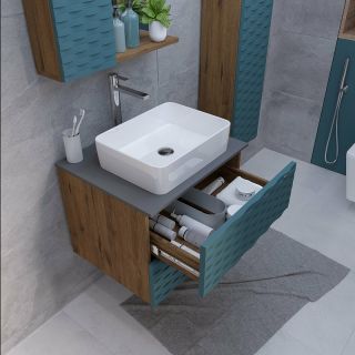 Тумба подвесная под раковину Grossman Альба 106502 65см веллингтон/бриз