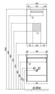 Тумба под раковину Акватон Йорк М 55см белый/ясень фабрик 1A170801YOAV0
