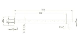Кронштейн для верхнего душа Paini 50CR745T540BI 40см хром