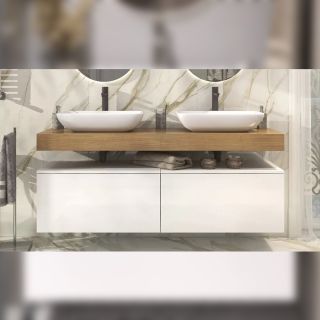 Тумба подвесная без столешницы Velvex Unit tp.UNI.80.2Y белый глянец, 80 см