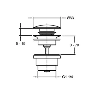 Донный клапан для раковины Jacob Delafon Nouvelle Vague E30536-BGG золото глянцевое
