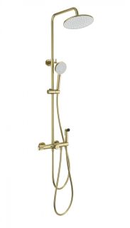 Душевая стойка Wonzon & Woghand WW-B3097-A-BG с термостатом брашированное золото