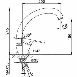 Смеситель для кухни Frap F4113 хром