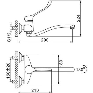 Смеситель для кухни Frap F4654 хром