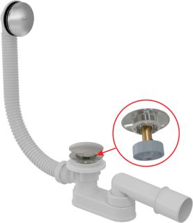 Слив-перелив для ванны AlcaPlast клик-клак 57см хром A507CKM