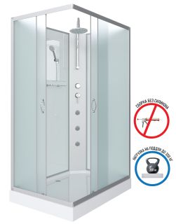 Душевая кабина Niagara NG-43285-14QBKTG с гидромассажем 120x80см серебро/матовое