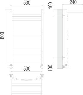 Полотенцесушитель водяной Terminus Енисей с/п П10 500х800