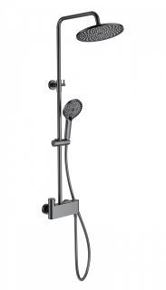 Душевая стойка Wonzon & Woghand Muse Corno WW-B3110-BGG с термостатом тёмный графит