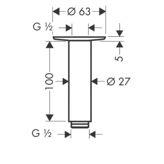 Держатель верхнего душа Hansgrohe  27479140 шлифованная бронза