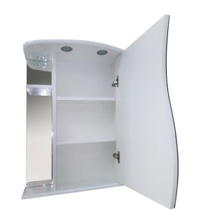 Зеркальный шкаф с подсветкой Misty Лиана 65см правый белый