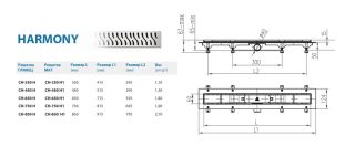 Душевой лоток Alpen Harmony CH-350H глянец с решеткой и опорами