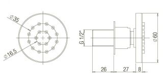 Душевая форсунка Paini 50CR721T хром