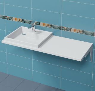 Раковина над стиральной машиной СанТа Юпитер 900124 120см левая белый