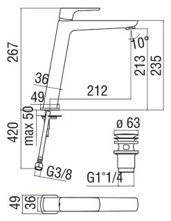 Смеситель Nobili Aquaviva VV103128/2WM для раковины белый