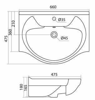 Раковина для мебели Style Line Байкал ЛС-00000144