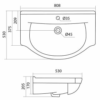 Раковина для мебели Style Line Эльбрус 80 ЛС-00000151