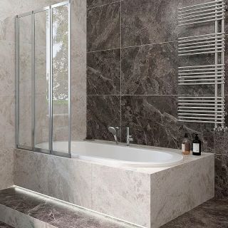 Шторка на ванну Veconi Palau PL-73L, 900x1500, хром, стекло прозрачное