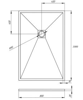Душевой поддон из искусственного камня Veconi Tezeo 120x80 TZW21B-128-R1 Черный