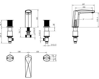 Смеситель для раковины Boheme Venturo 150-WG-TOUCH белый/золото