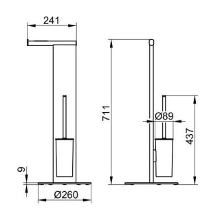 Стойка с туалетным ершиком и бумагодержателем Keuco Universal 04986370101 черный