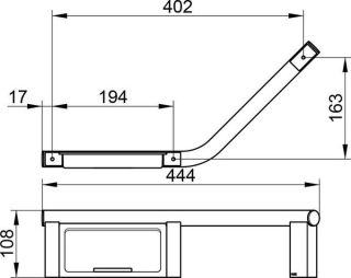 Поручень для ванны угловой Keuco 14909012038 хром