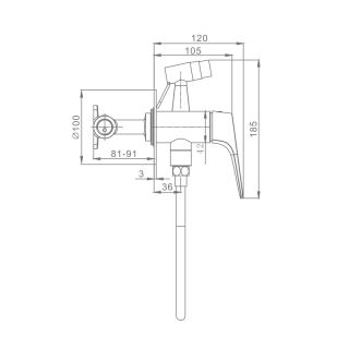 Гигиенический душ со смесителем Raglo R07.52 хром