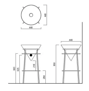 Металлическая структура-консоль Kerama Marazzi Cono CO.44\BLK.M 44 см чёрный матовый