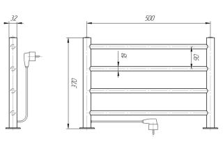 Полка электрическая Domoterm DMT-T4 38x53 EK L хром