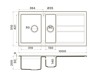 Мойка кухонная Omoikiri Kitagawa 100-2-GB графит
