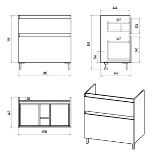 Напольная тумба под раковину Misty Лаки 80 см П-Лак-01080-0112Я белый