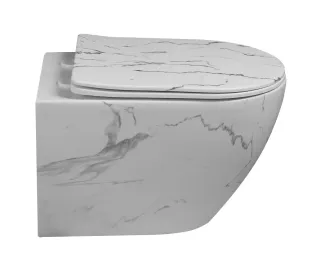 Унитаз подвесной Milleau VORTEX-A MYL045SMAW белый мрамор