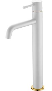 Смеситель для раковины Boheme Uno 462-WG белый/золото