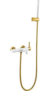 Смеситель для ванны Boheme Uno 463-WG белый/золото