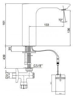 Электронный смеситель для раковины E.C.A. Photoscell 108108037EX хром