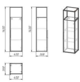 Пенал подвесной Grossman Лофт 304002 40см шанико/металл чёрный