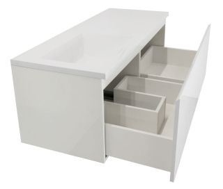 Подвесная тумба под раковину Эстет Dallas Luxe ФР-00001930 Л/П 120см длинный ящик белый