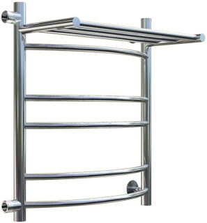 Водяной полотенцесушитель Тругор Приоритет ПМ 3 П 50x60x50см с полкой левый хром Приоритет3/ПМ506050Плев