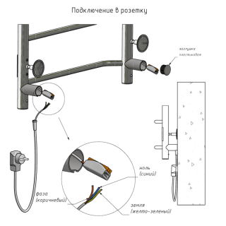 Электрический полотенцесушитель Тругор Пэк 20кв П с полкой 80x50см хром Пэк20квП/8050