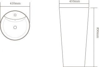 Раковина напольная SantiLine SL-4011 41см белый