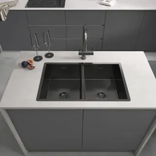 Мойка кухонная Reflexion Garda 70-BL  RX2170BL оружейная сталь