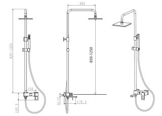 Душевая стойка Boheme Q 148-CRUW.2 хром/синий