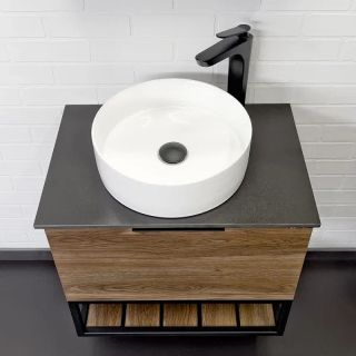 Тумба с раковиной Comforty Порто 00-00010676 60 см Дуб темно-коричневый