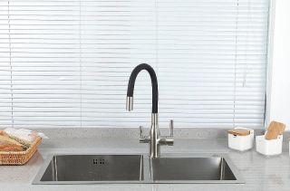 Смеситель для кухни Frap F4396-5 Сатин Черный