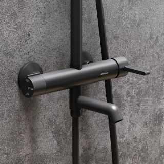 Душевая стойка Damixa Scandinavian Pure 936740300 Черная матовая